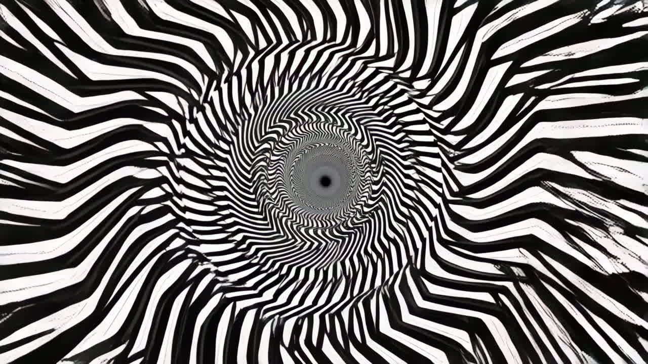 Black and White Hypnotic Optical Illusion Vortex