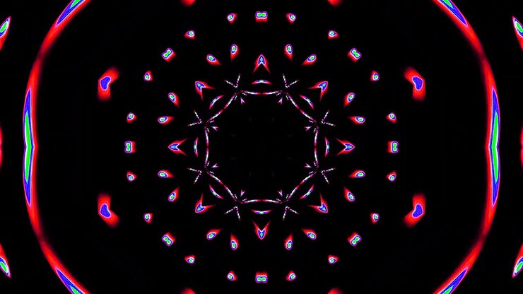 Beautiful shining abstract kaleidoscope, shining colorful light set smooth motion