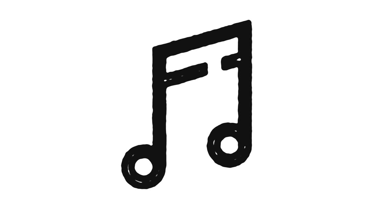 Music Note Icon Animation Footage & Alpha Channel