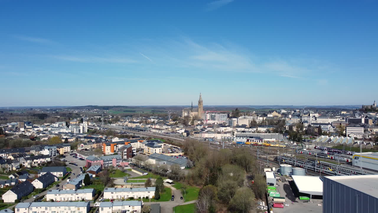 Aerial View of a Belgian Town