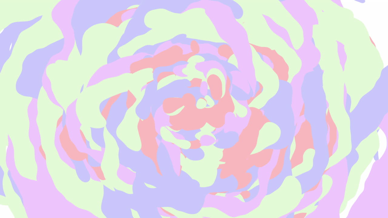 animación giratoria de pintura multicolor entrando y saliendo en pasteles rojos, púrpuras, verdes y azules