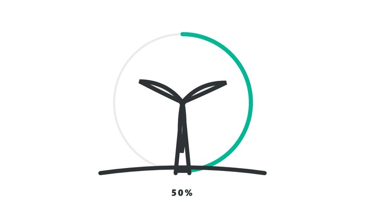 Barra di avanzamento animata con turbina eolica