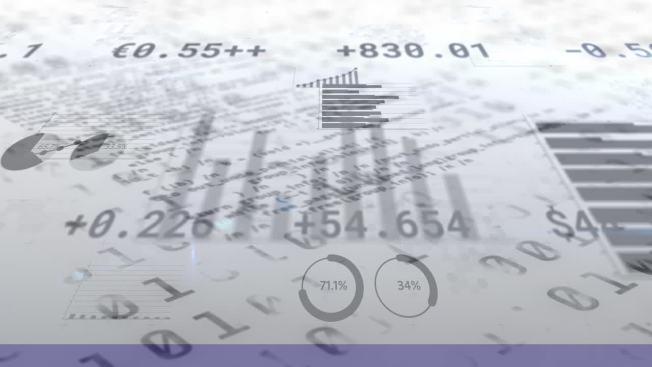 금융 데이터 처리와 함께 바이너리 코딩의 애니메이션