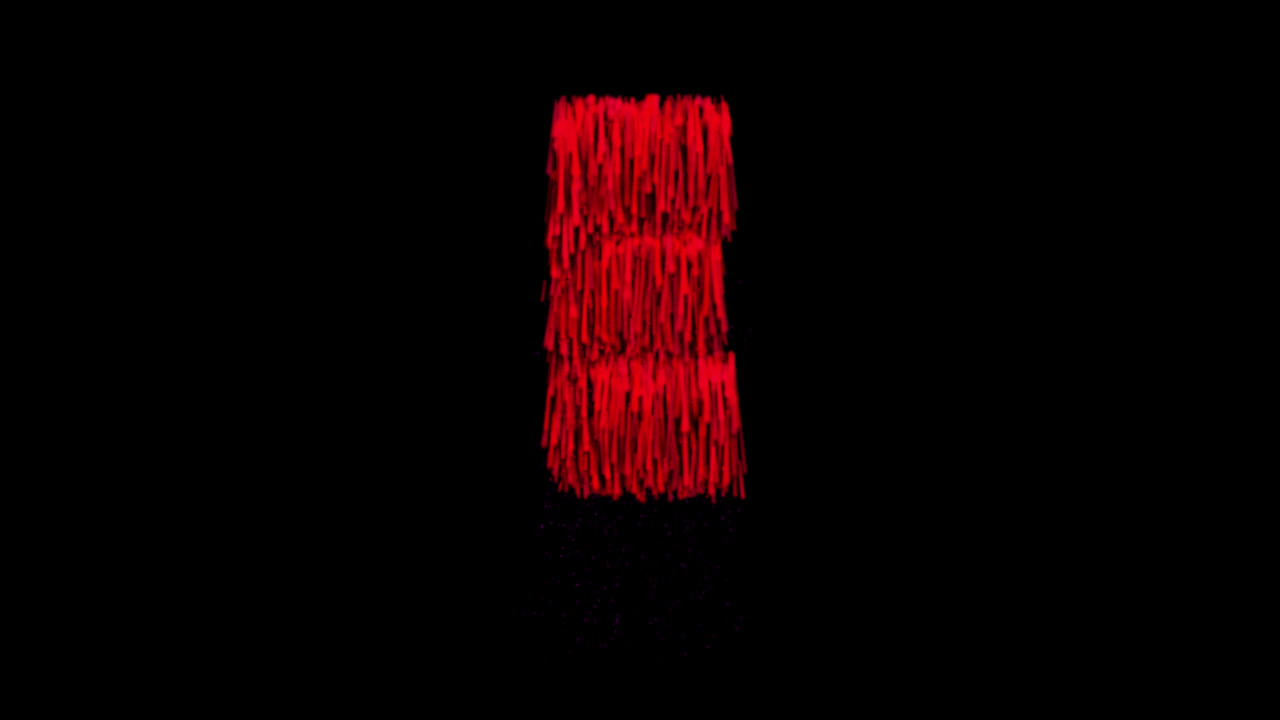 Blood flowing letter E animation on transparent background