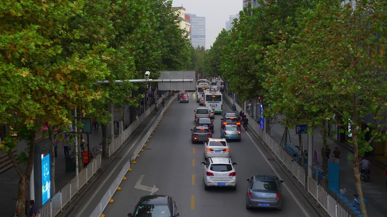 우한 시 교통 거리 다리 느린 동영상 파노라마 4k