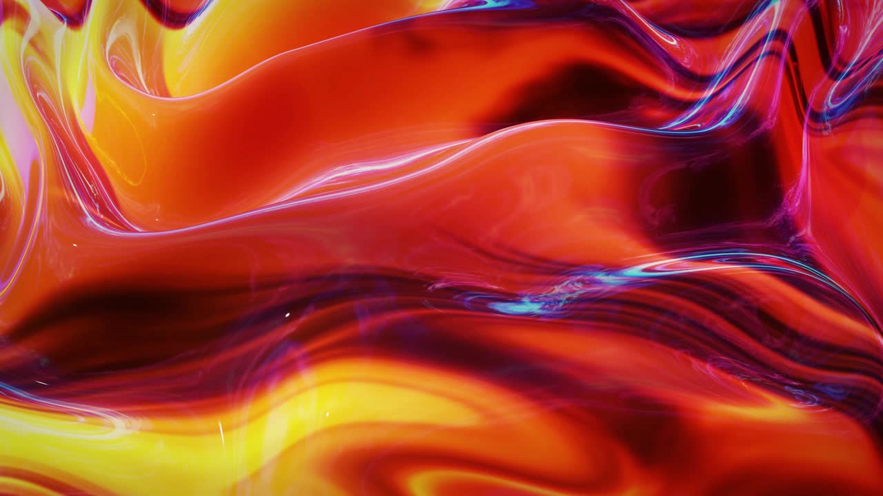 fondo fluido abstracto en bucle estilo de mármol multicolor. hermosa superficie ondulada brillante de líquido con patrón, color de gradiente y ondas de flujo en él. bg creativo brillante con animación suave y suave.