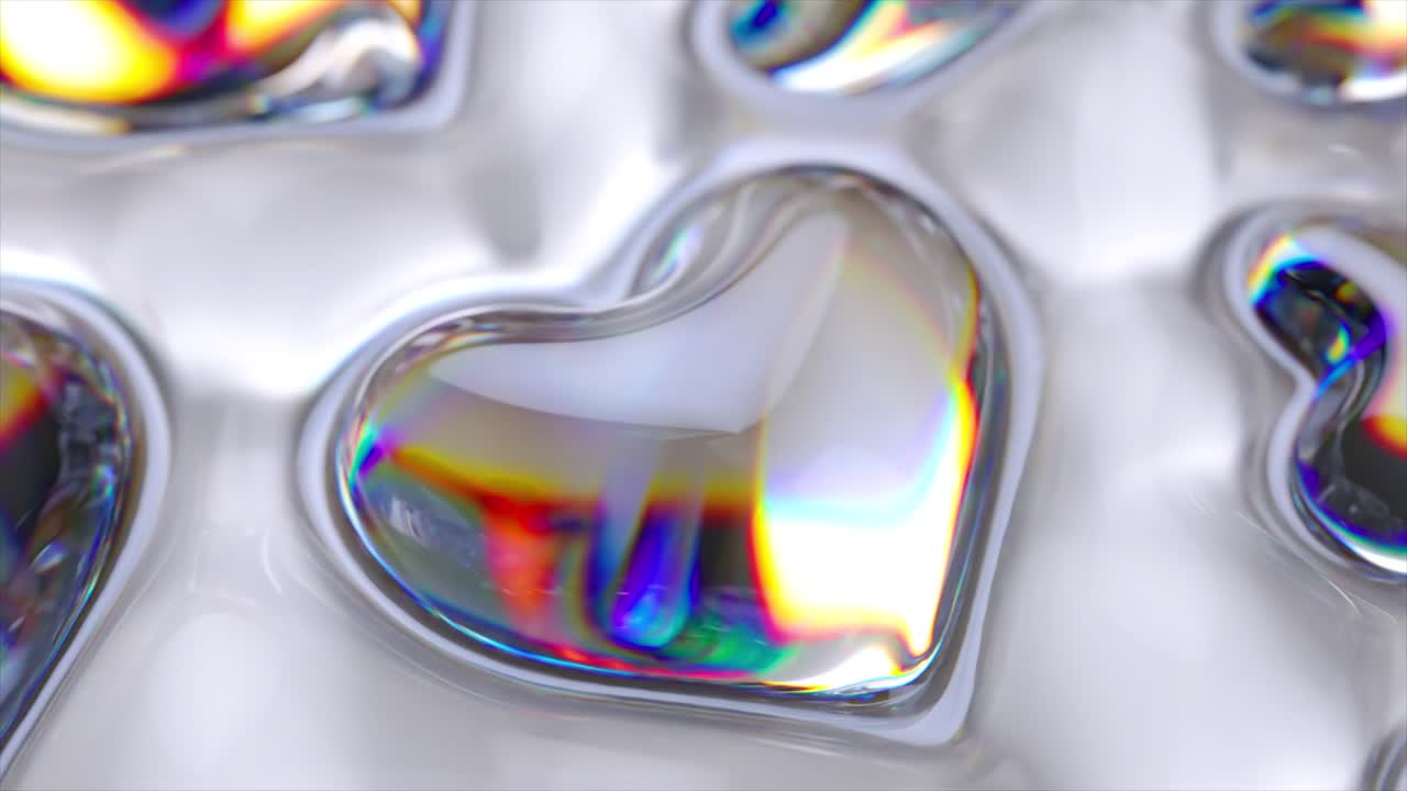 추상적인 iridescent 심장