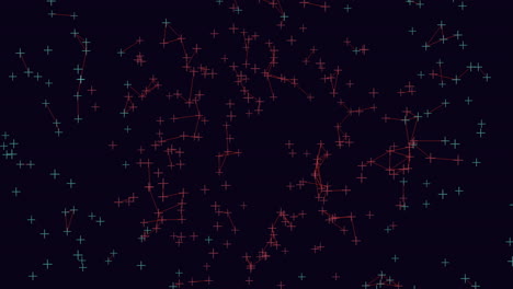 stellar symphony abstract constellation of red and blue lines on black background
