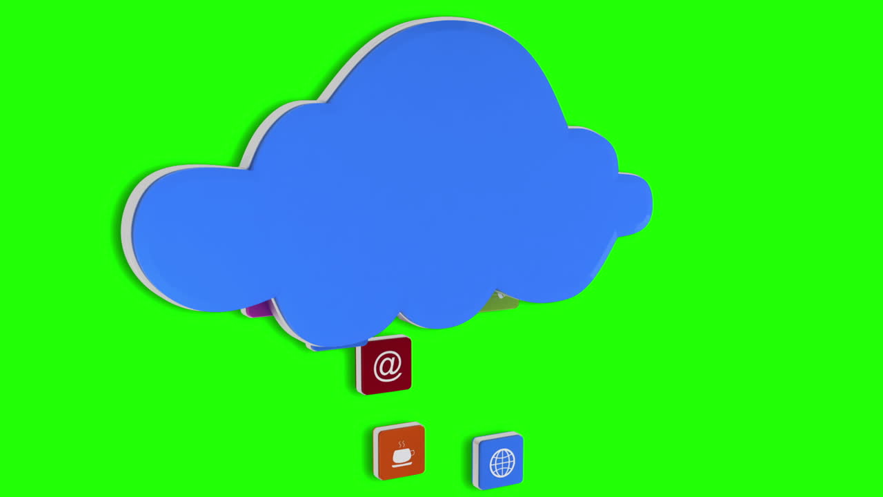 App icons floating up to cloud