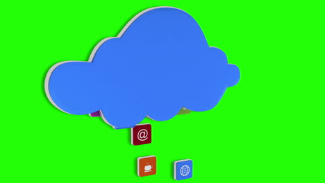 app icons floating up to cloud