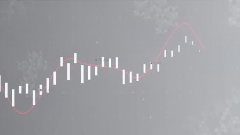 animación del procesamiento de datos financieros sobre un fondo gris