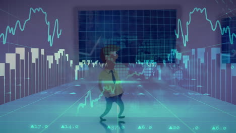 animación del procesamiento de datos sobre los empresarios