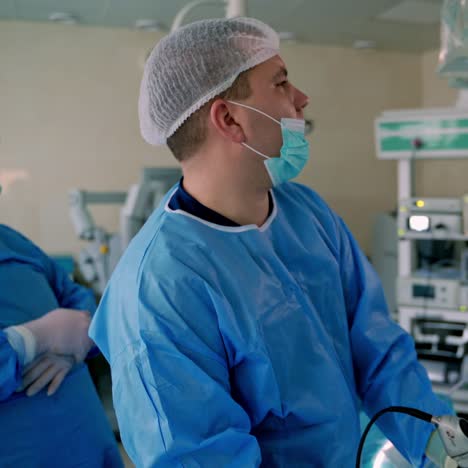 team surgeon at work on operating in hospital