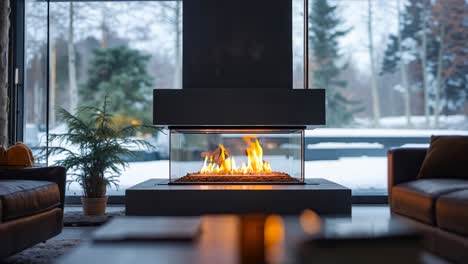 a living room filled with furniture and a fire place