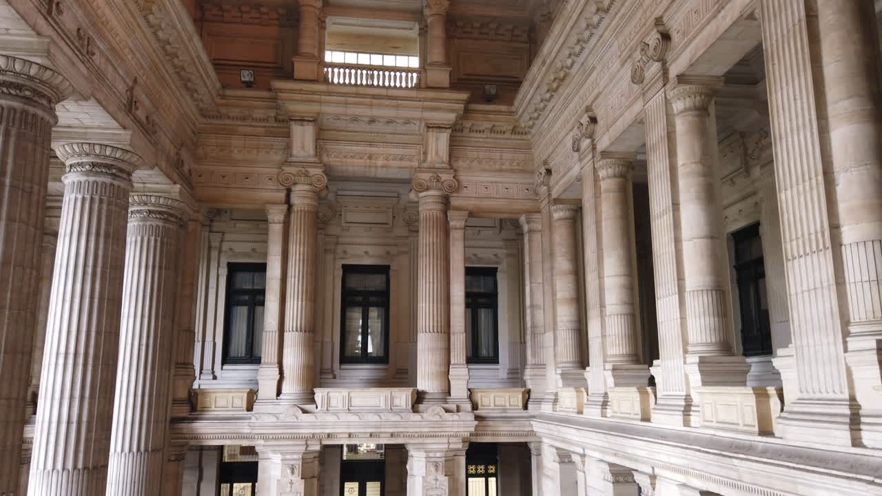 The inside of the Palace of Justice Courthouse in Brussels, Belgium