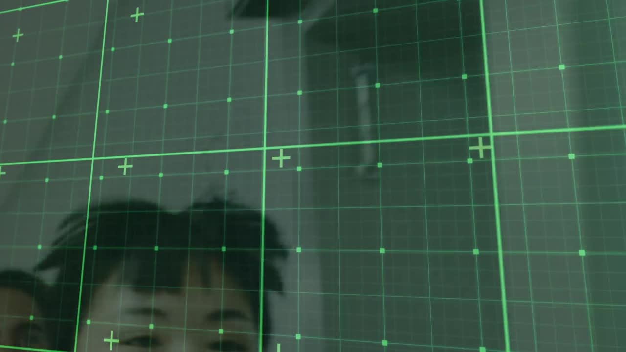 animación de pantalla digital sobre diversos médicos que corren en el pasillo