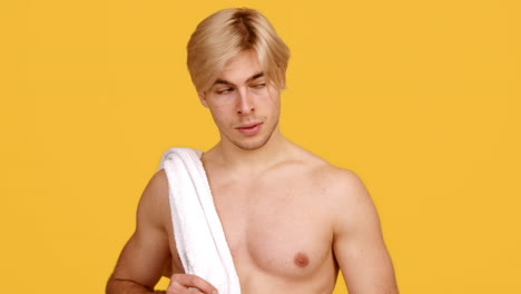 man with towel after shower