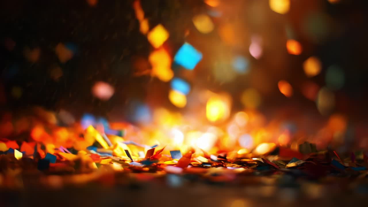 A Captivating Display of Colorful Confetti Sparkling in Light, Creating an Enchanting Atmosphere Full of Joy and Celebration, Ideal for Festivals and Parties