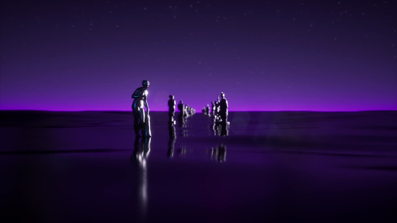 antiguas estatuas y esculturas anillo animación 3d historia de la humanidad y el arte