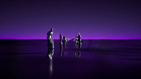 antiguas estatuas y esculturas anillo animación 3d historia de la humanidad y el arte
