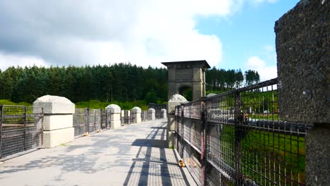 sunny alwen reservoir concrete landmark rural water supply historical building footpath dolly left