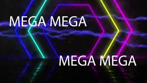 검은색 배경의 모양 위에 meg sale 텍스트의 애니메이션