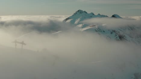 Establishing-High-Aerial-View-of-Ski-Resort-Slopes-in-Russia-Mountains