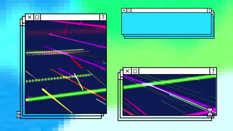 Animación-De-Líneas-Sobre-Múltiples-Ventanas-De-Interfaz-De-Computadora-Contra-Un-Fondo-Degradado