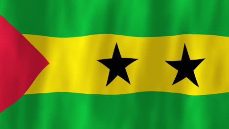 são tomé and príncipe flag country animation 3d symbol design waving in wind movement national patriotism world culture emblem banner republic central africa island green red yellow stripes black star