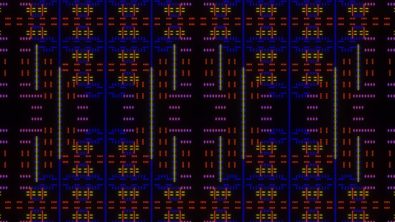 Continuously falling multicolored pixel background