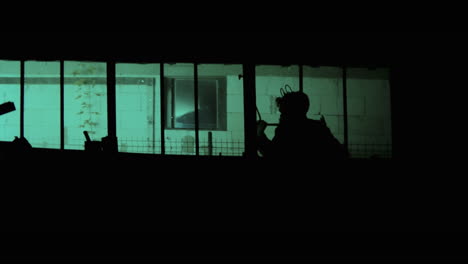 nighttime surveillance at abandoned building