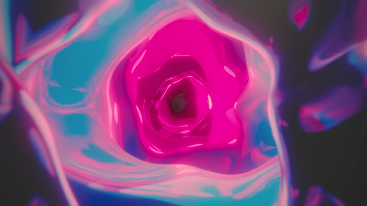 Multicolored abstract shapes animation with fluids loop