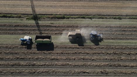 tractor continues to harvest