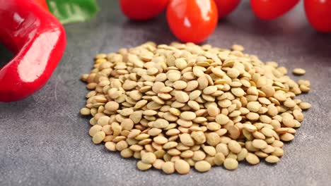 pile of lentils with vegetables