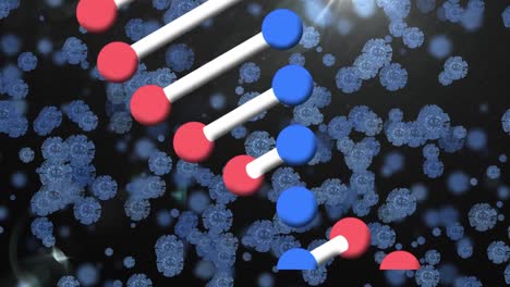 DNA-Struktur-Und-Covid-19-Zellen-Vor-Schwarzem-Hintergrund