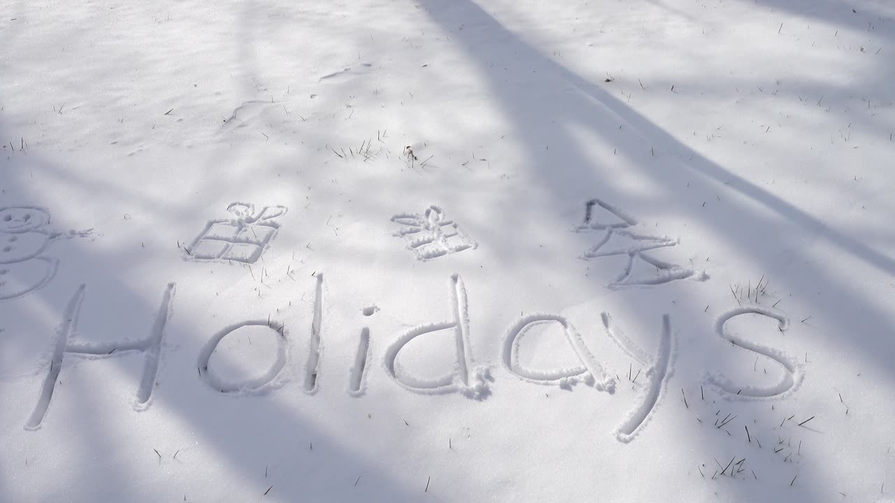 Inscription of holidays on snow