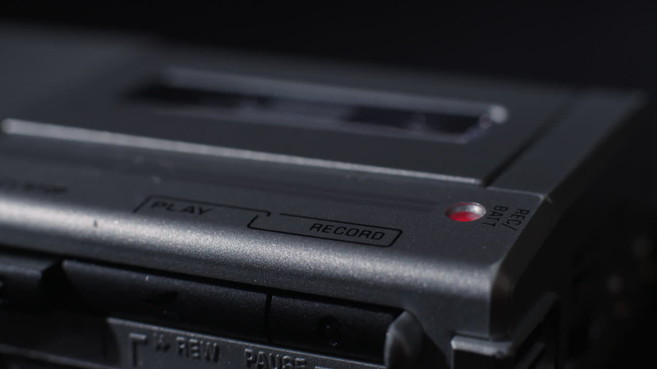 luz de registro de la grabadora de microcassette iluminada con luz de bajo perfil