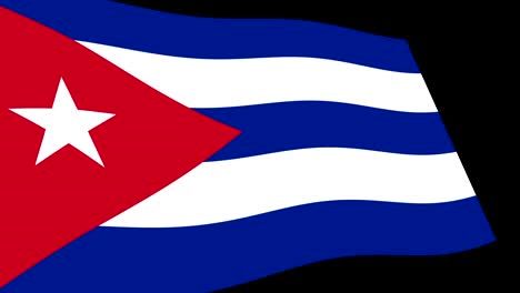 the cuba flag slow waving in perspective, animation 4k footage