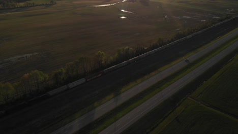 Tren-Al-Atardecer-Volar-Sobre-Paralax