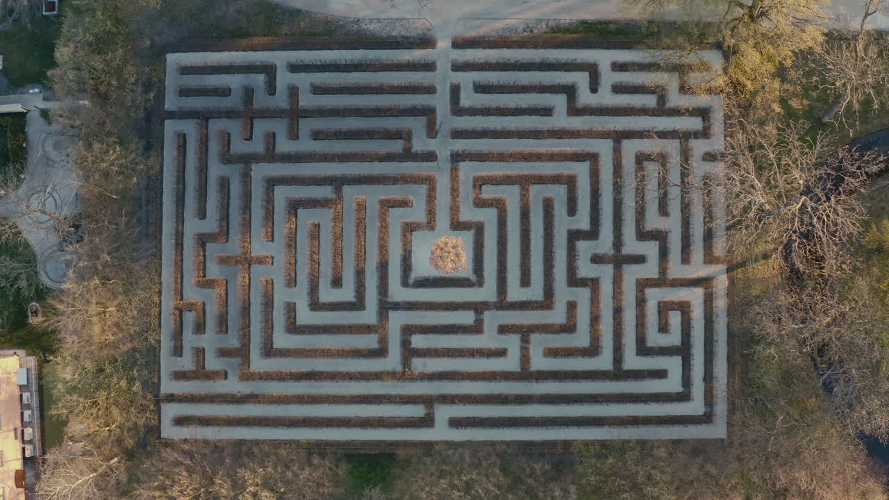 Aerial View of a Beautiful Garden Maze