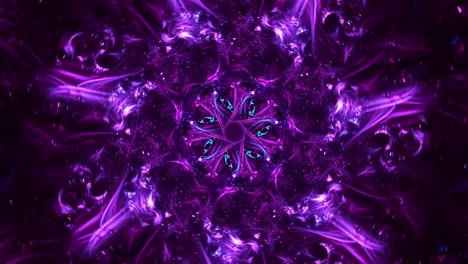 Fondo-Fractal-De-Caleidoscopio-Abstracto---Flor-De-Lavanda-Floral---Cósmico-De-Bucle-Sin-Fisuras,-Viaje-Espiritual-Del-Portal-Y-Patrones-Místicos