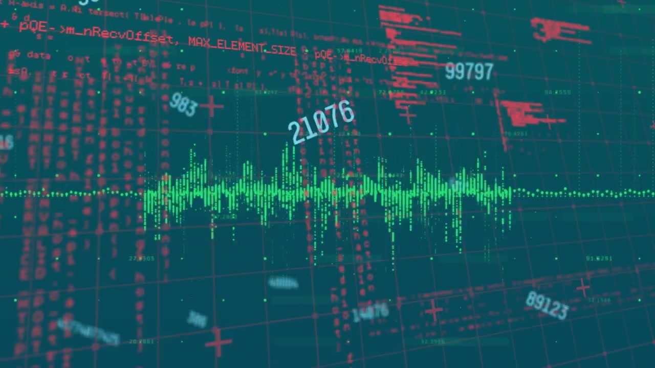 The video is a simulation of financial data processing