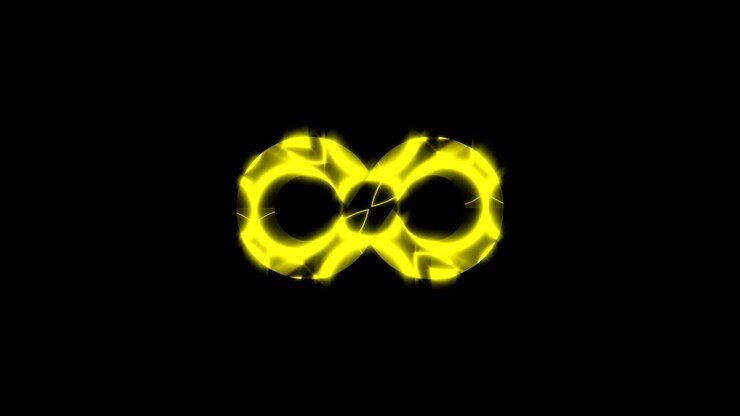 Sfondo astratto con segno di infinito oro