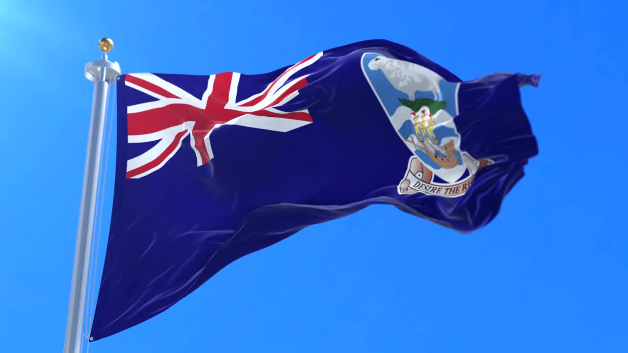 파클랜드 제도의 발이 바람에 흔들리고 푸른 하늘, 루프