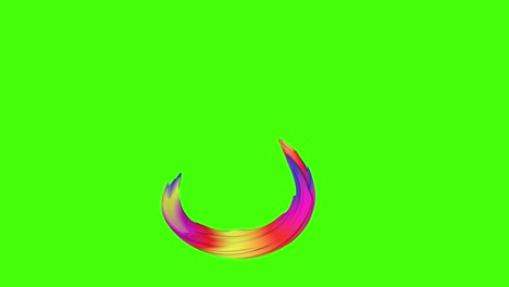 animación de forma 3d abstractamente colorida en pantalla verde tecla de croma, elemento de diseño gráfico
