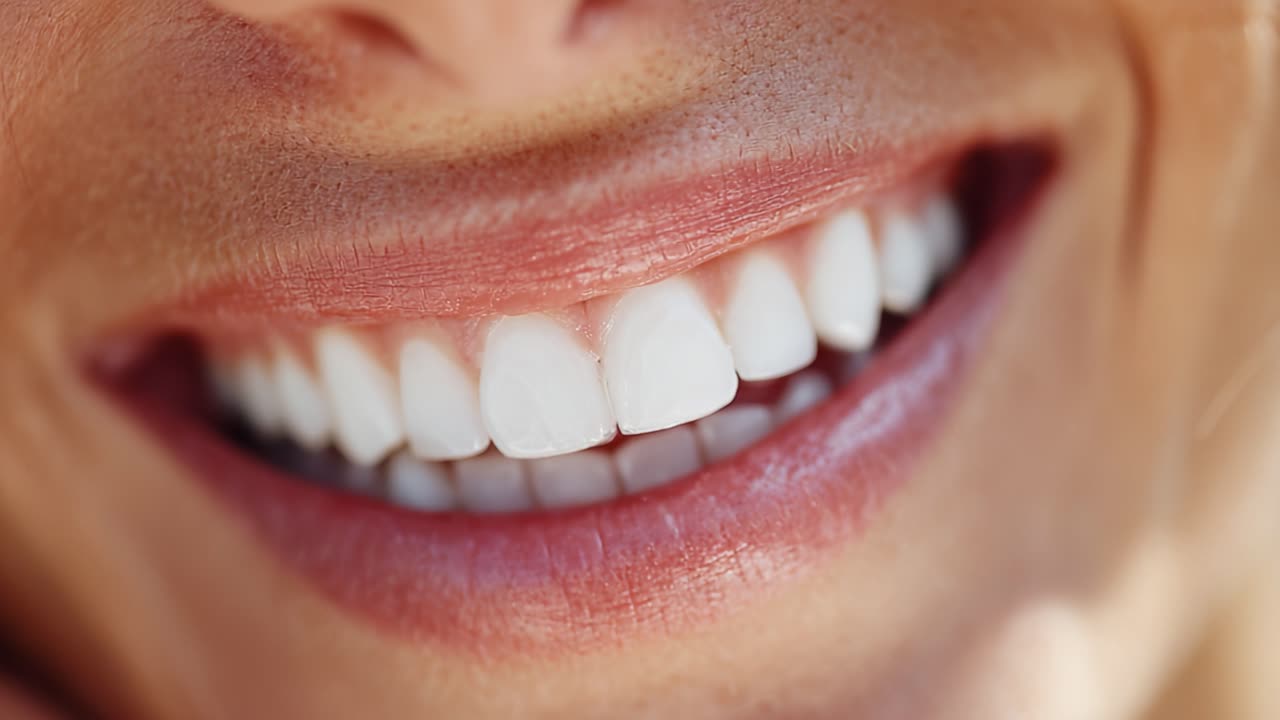 Sorrisos Cativantes: Uma Exploração em Close-Up de Dentes Radiantes e Expressões Alegres Mostrando a Beleza de um Sorriso Genuíno em Dois Quadros Deslumbrantes.
