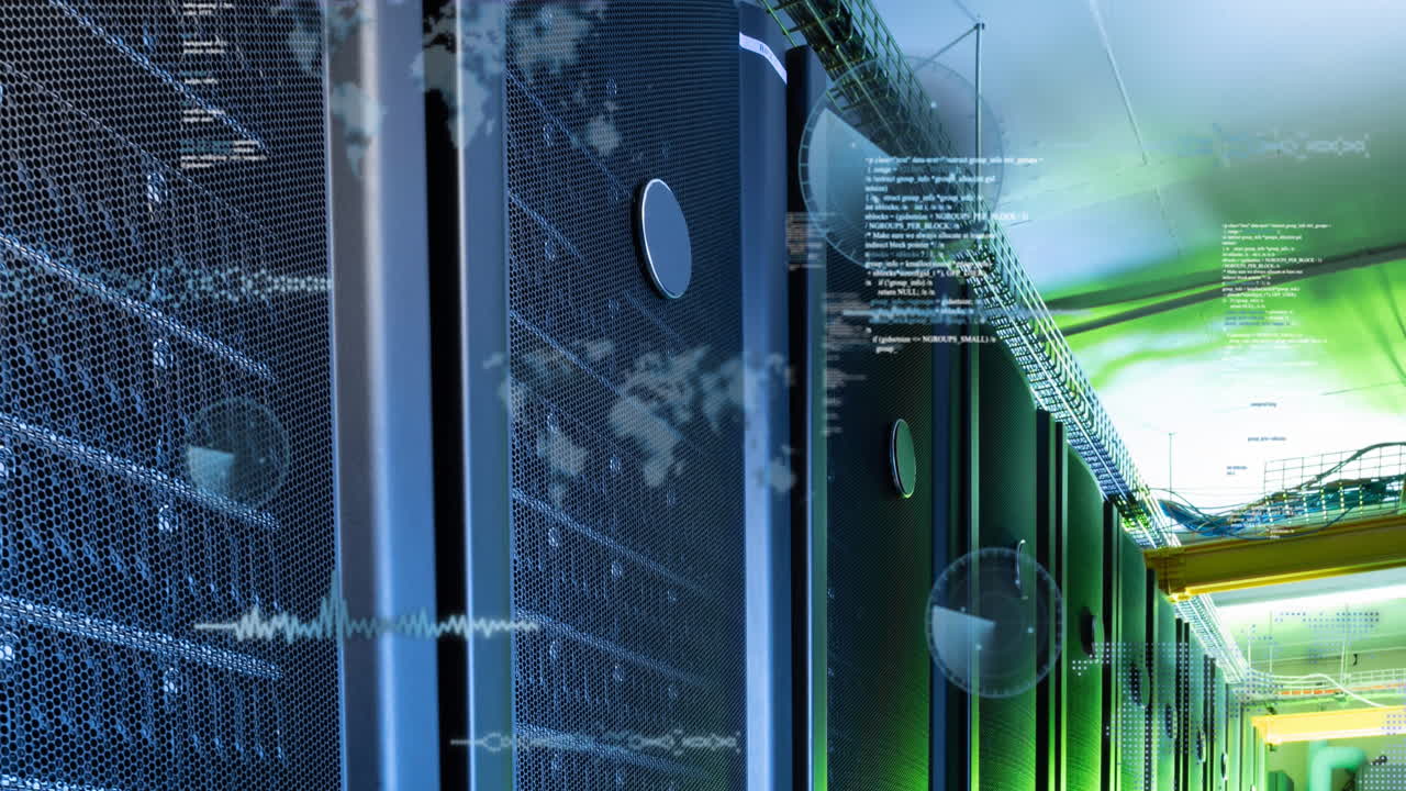 Animation of data processing over computer servers