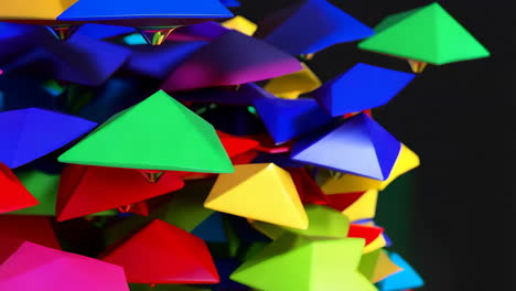 abstract colorful pyramid cluster