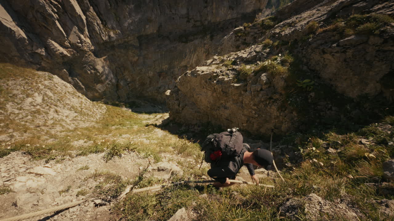 Hiking Through a Mountainous Valley