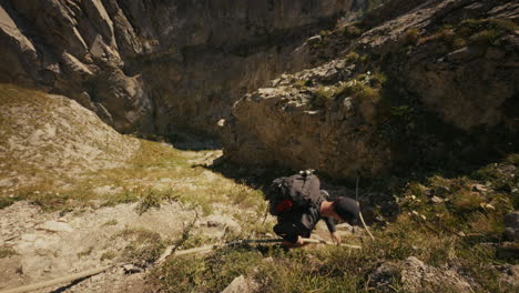 hiking through a mountainous valley